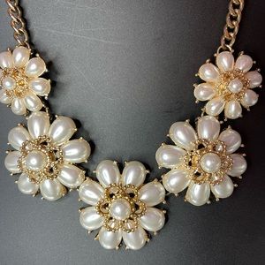 Faux Pearls Statement Choker Necklace